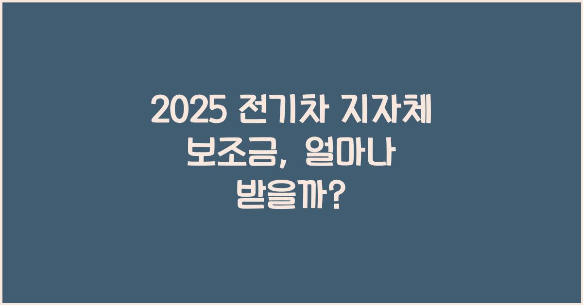 2025 전기차 지자체 보조금