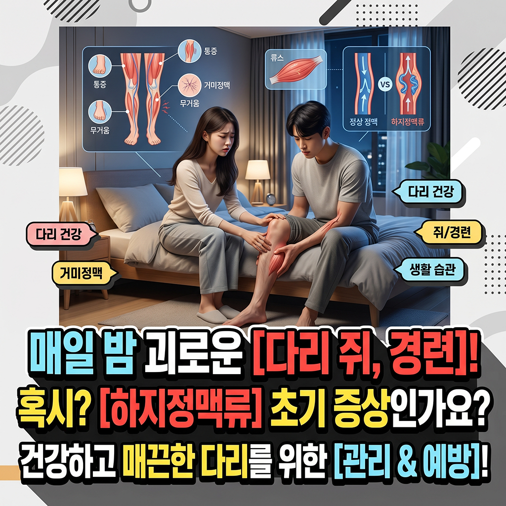 [다리 경련] 밤마다 쥐가 자주 난다면? 하지정맥류 초기 증상 구별법