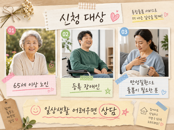 통합돌봄 서비스 신청 대상,자격 총정리