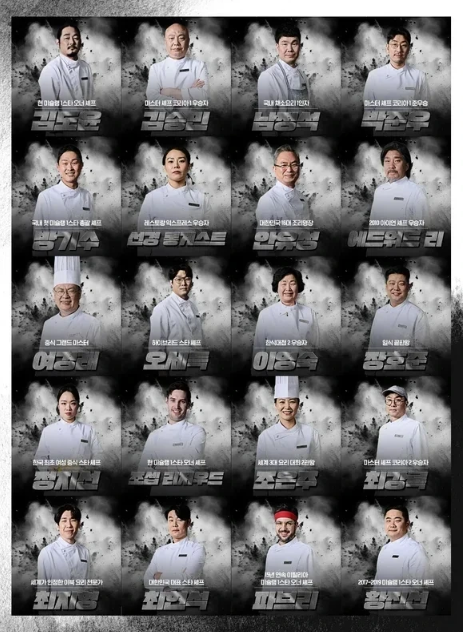 흑백요리사 백수저 셰프 20인