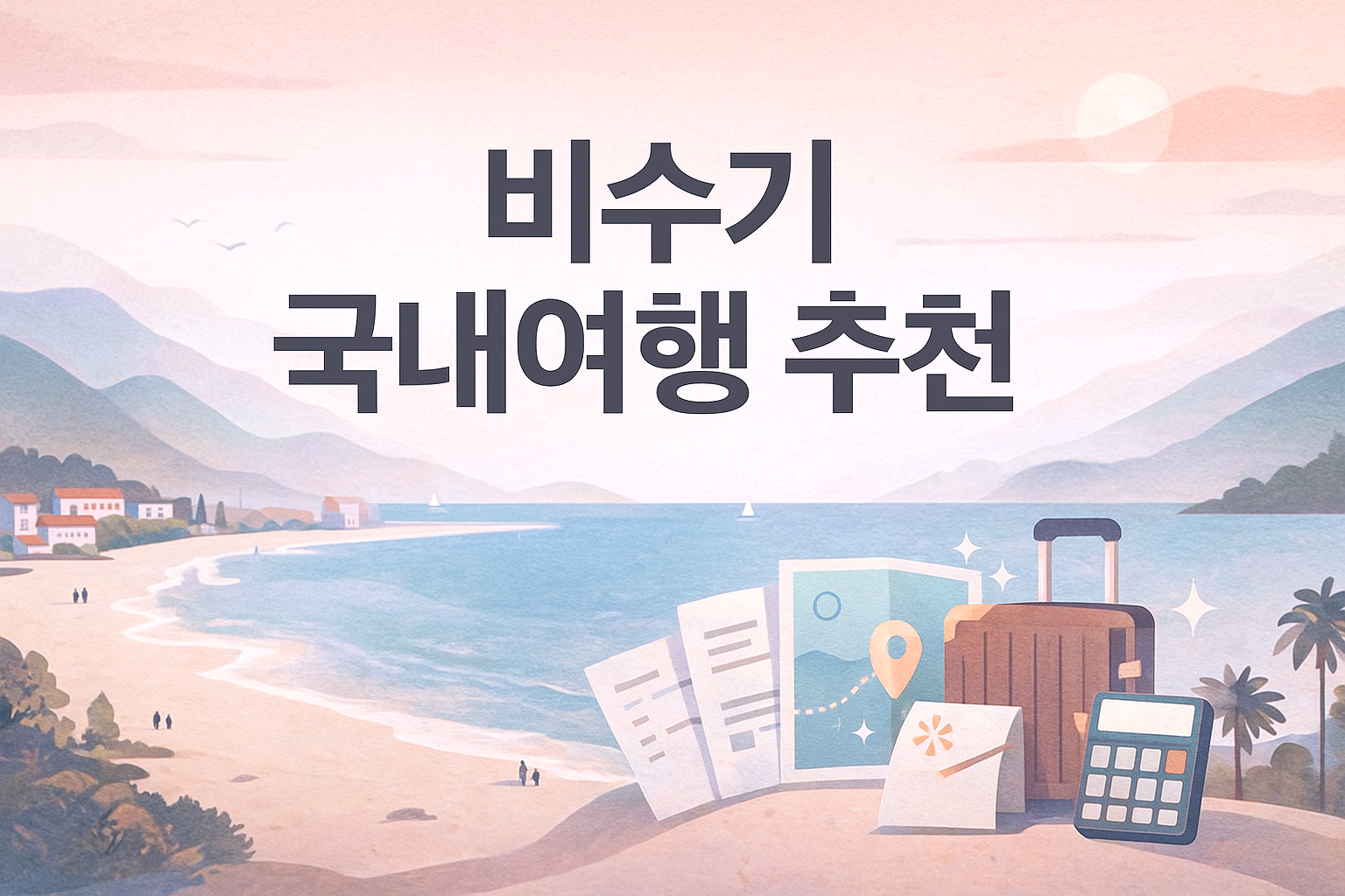 1~3월 비수기 국내 여행지 강원 부산 제주 조용한 여행 코스 일러스트 지도 썸네일
