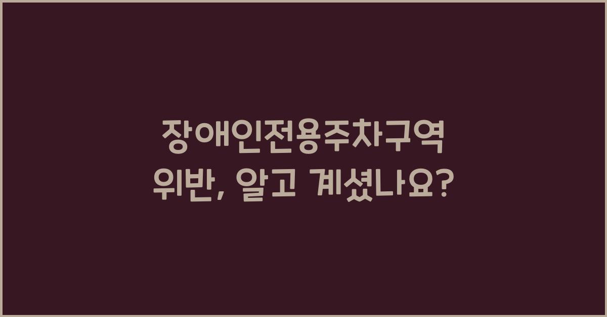 장애인전용주차구역 위반