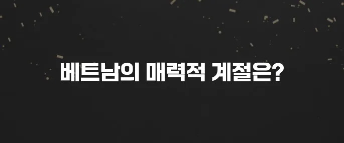 베트남 여행에 적합한 계절입니다!