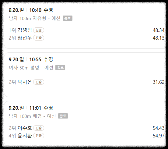 아시안게임 수영