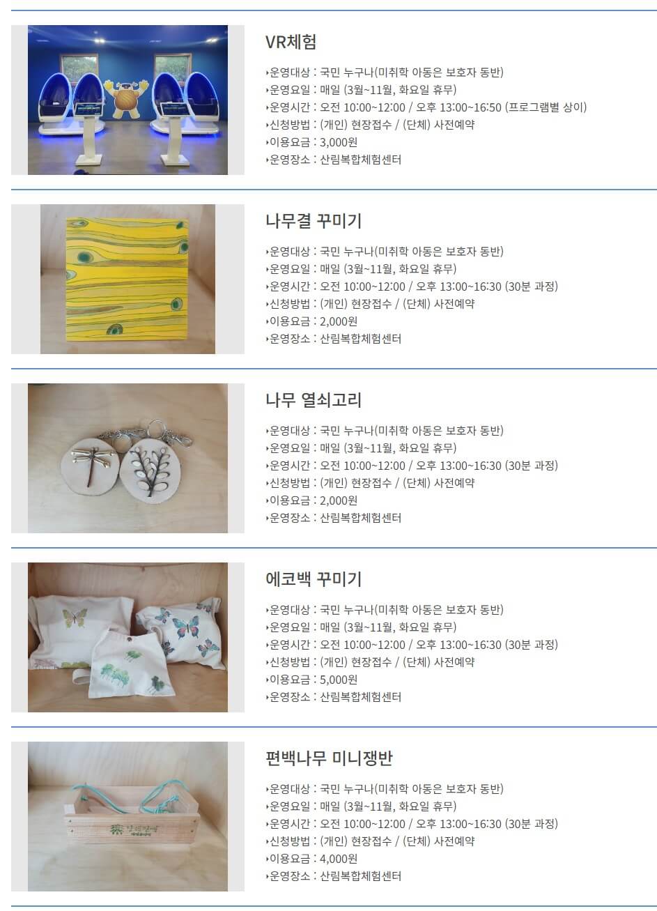 남해 편백자연휴양림 목재문화체험 프로그램