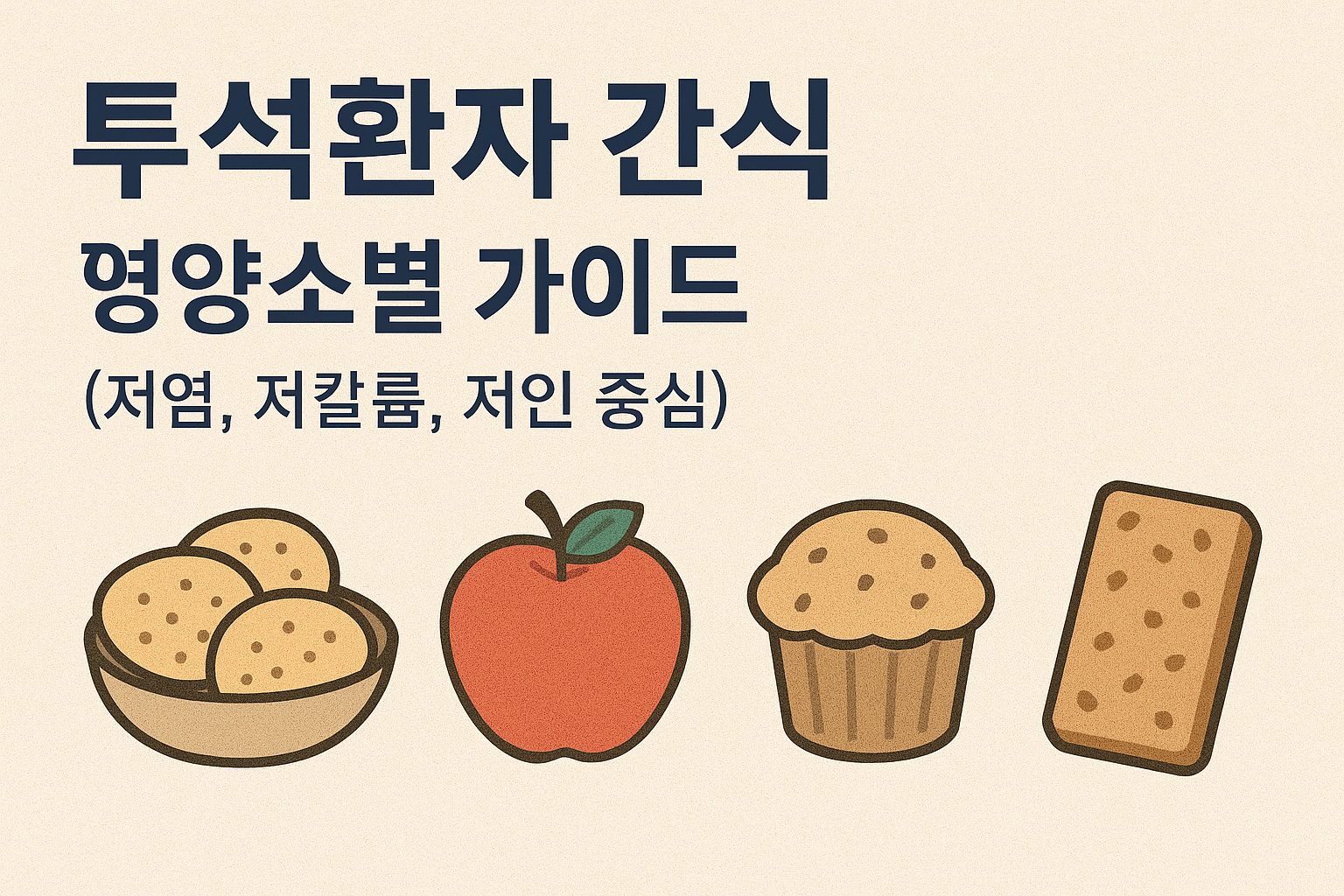 투석환자 간식 영양소별 가이드 (저염, 저칼륨, 저인 중심)