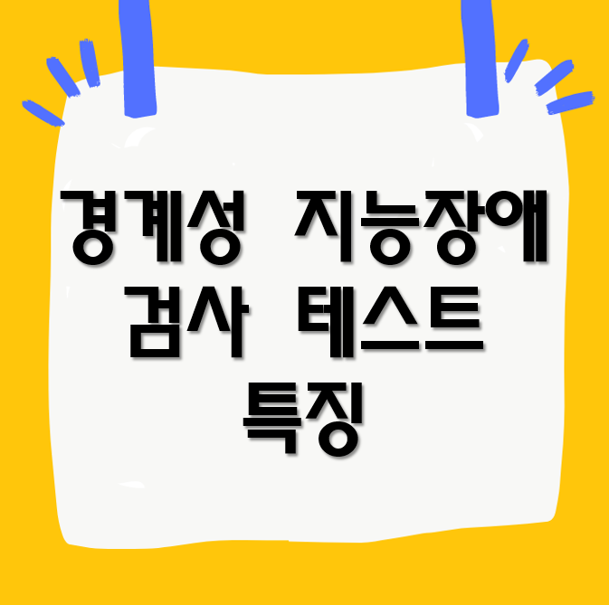 경계성 지능장애 검사 테스트 (경계선) 특징