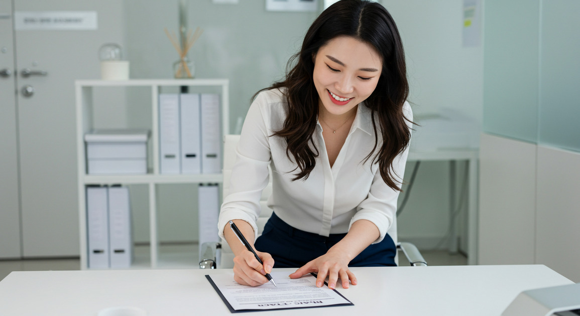 전월세 계약 하는 여성