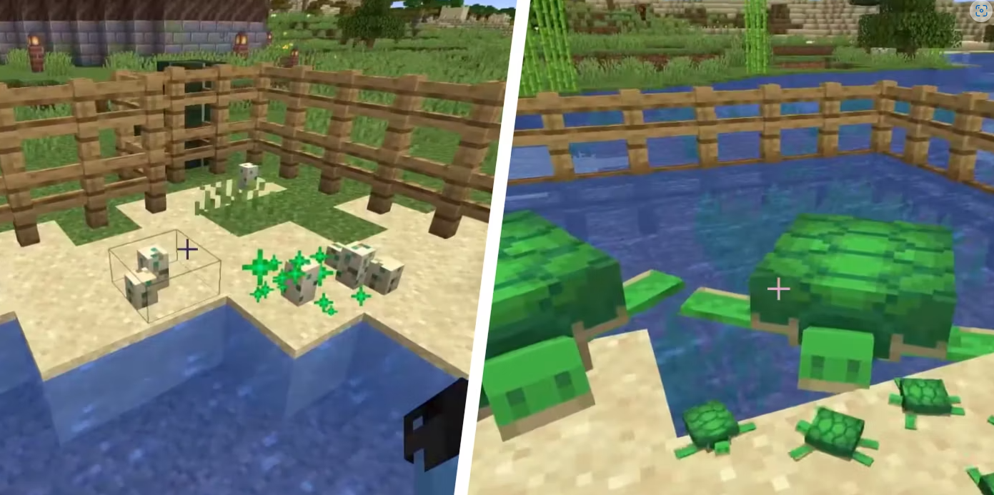 마인크래프트 거북이 교배를 통해 인갑을 얻는 방법