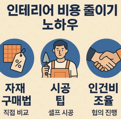 인테리어 비용 줄이기 노하우 (자재 구매법, 시공 팁, 인건비 조율)