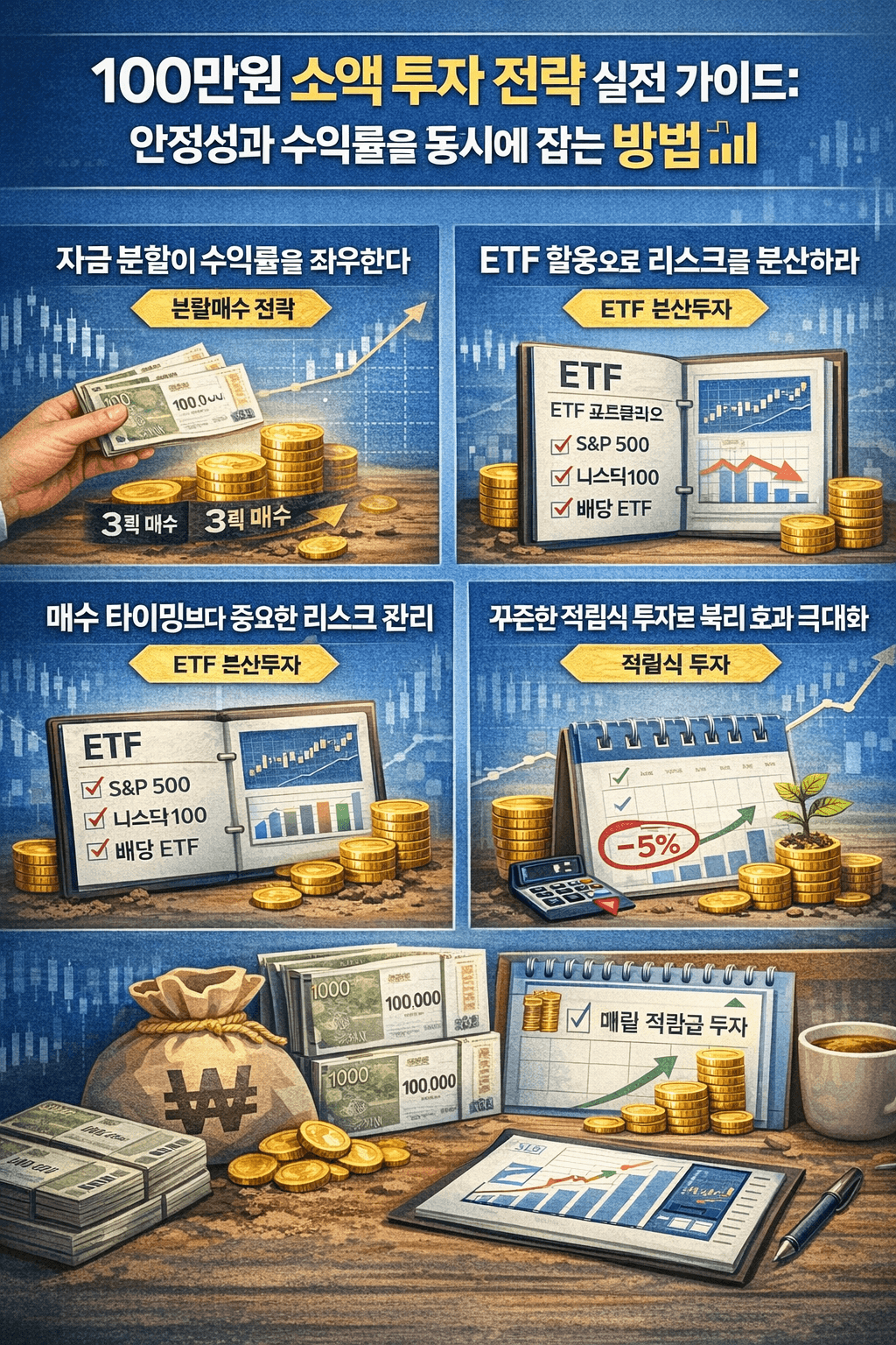100만원 소액 투자 전략 실전 가이드 : 안정성과 수익률을 동시에 잡는 방법