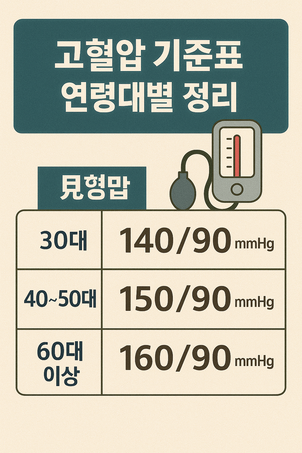 고혈압 기준표 연령대별 정리