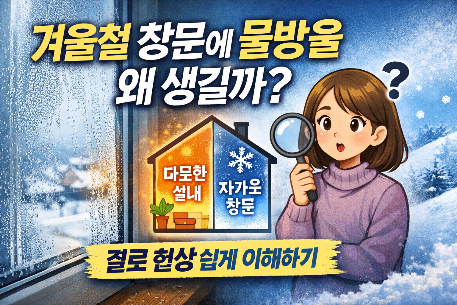 겨울철 창문에 물방울이 생기는 이유, 결로 현상의 진짜 원리