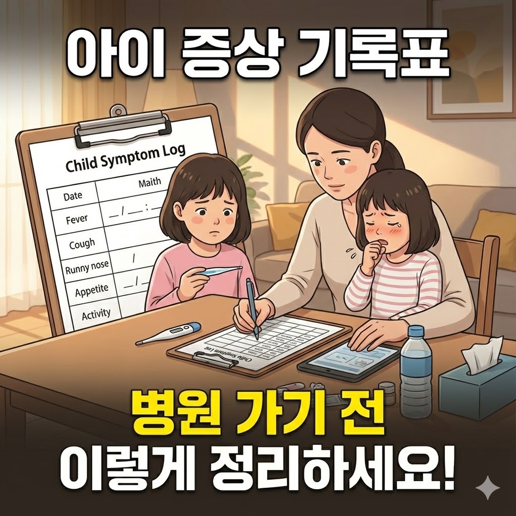 아이 증상 기록표, 병원 가기 전 이렇게 정리하세요