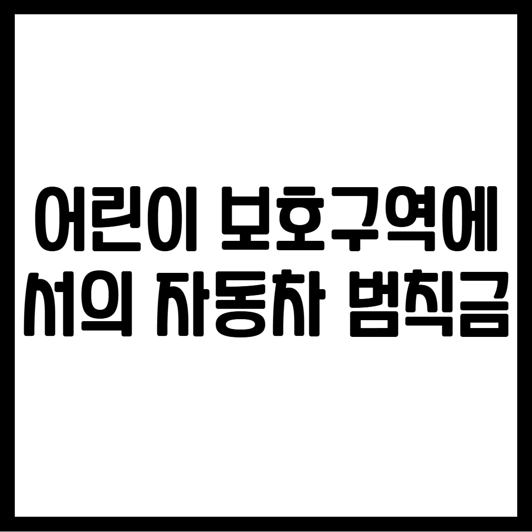 어린이 보호구역에서의 자동차 범칙금