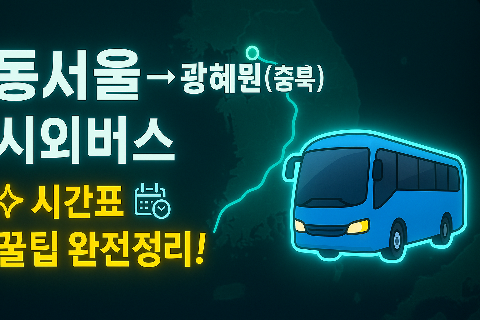 동서울터미널 &rarr; 광혜원(충북) 시외버스 노선 시간표 꿀팁