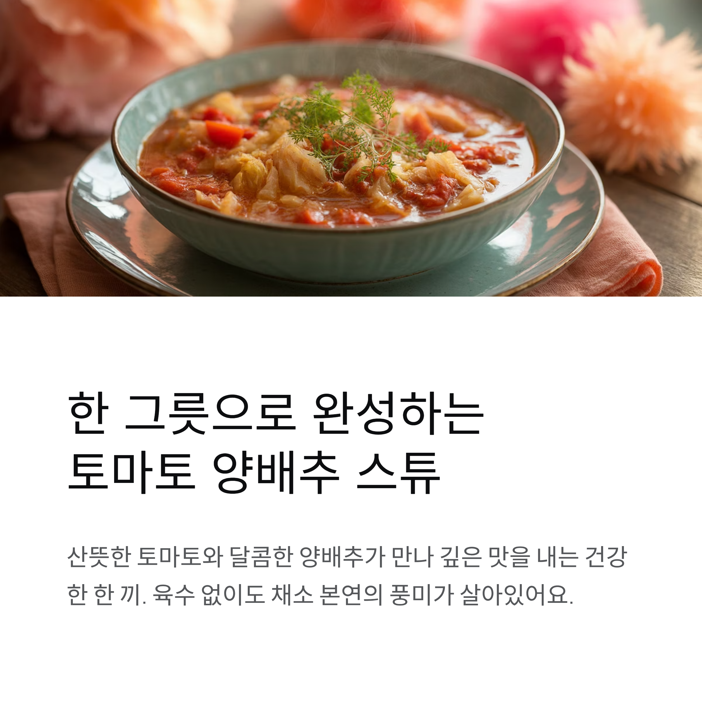 토마토와 양배추 스튜, 영양 가득 한 그릇으로 건강 채우기