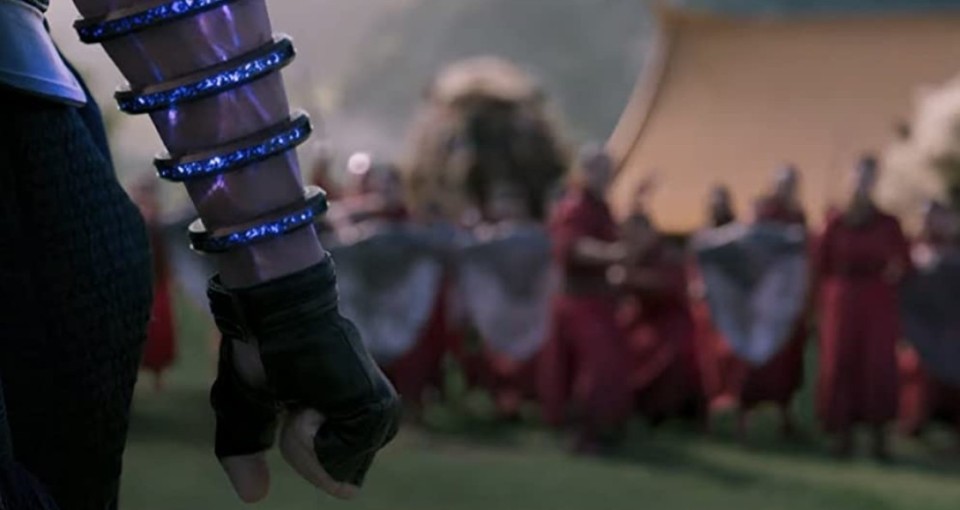 링을 팔에 두른 모습