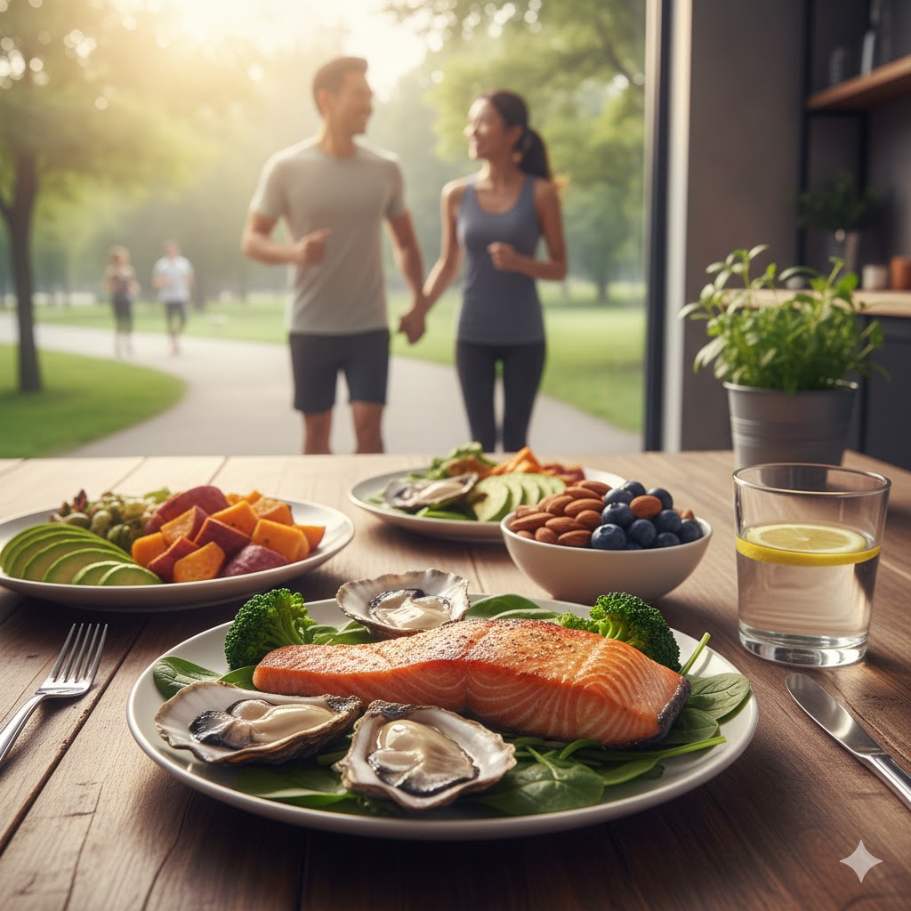 적당한 운동과, 건강한 식단