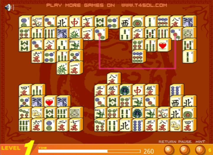 같은-그림의-마작패를-연결시키는-화면