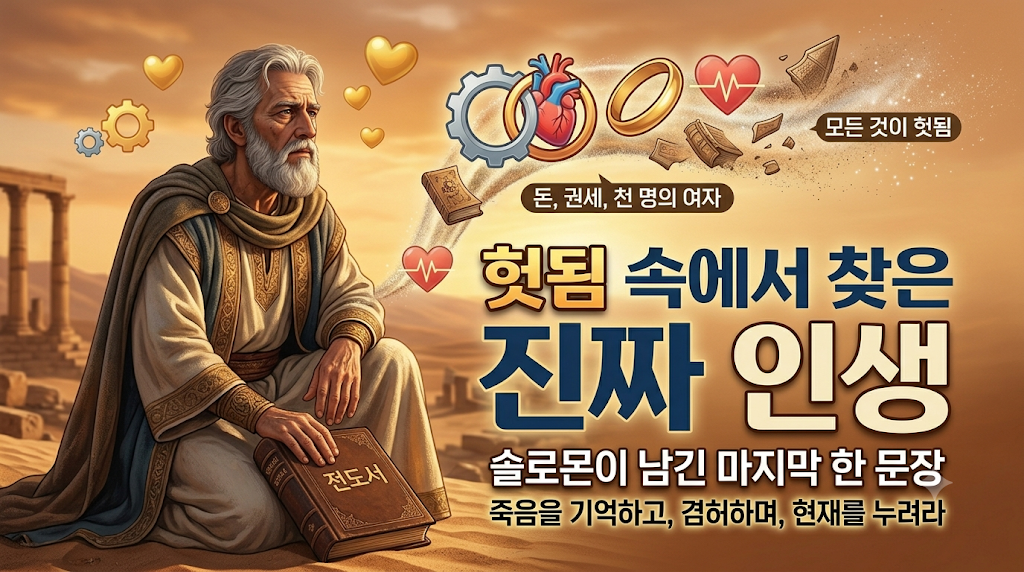 ▲ 솔로몬 전도서 인생 명언: 모든 것이 헛됨 속에서 찾은 3가지 삶의 지혜