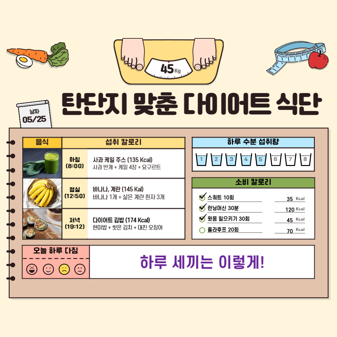 탄단지 맞춘 다이어트 식단