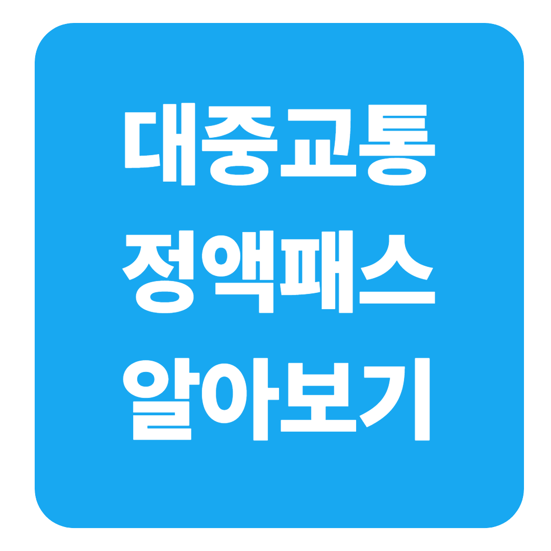 교통비 절약 꿀팁! 대중교통 정액패스 지원금 신청 가이드