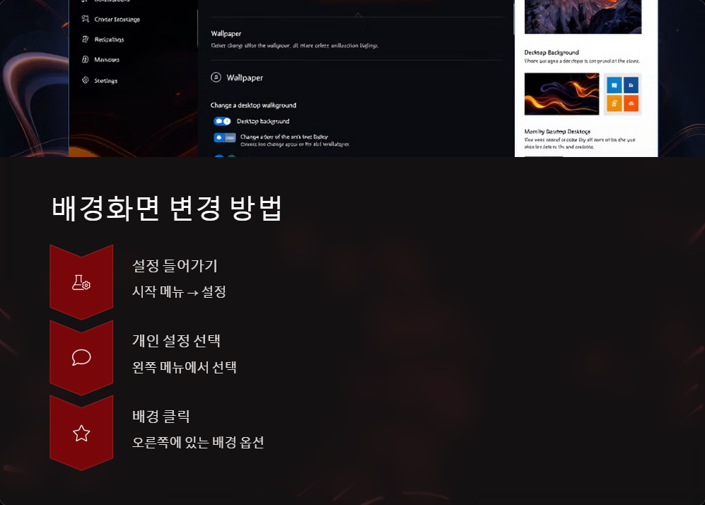 윈도우11에서 배경 화면을 변경하는 방법