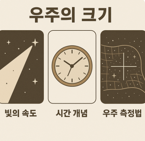 우주의 크기 (빛의속도, 시간개념, 우주측정법)