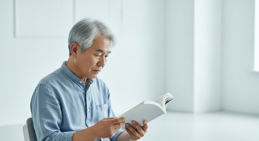 감정 표현하는 노년 남성