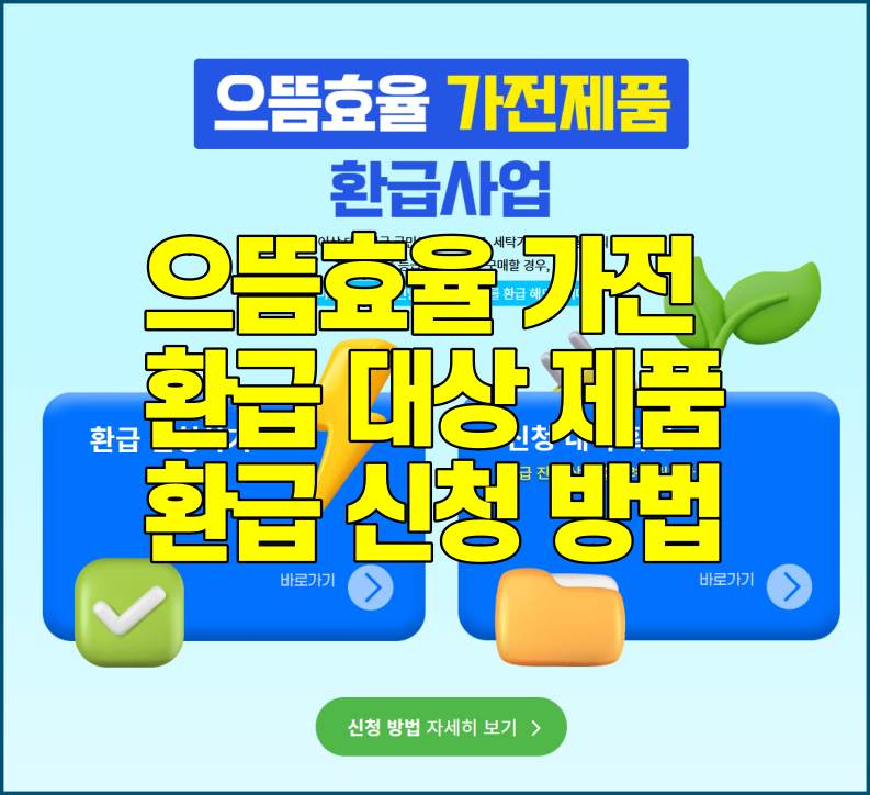 으뜸효율 가전 환급 대상 제품 및 환급 신청 방법
