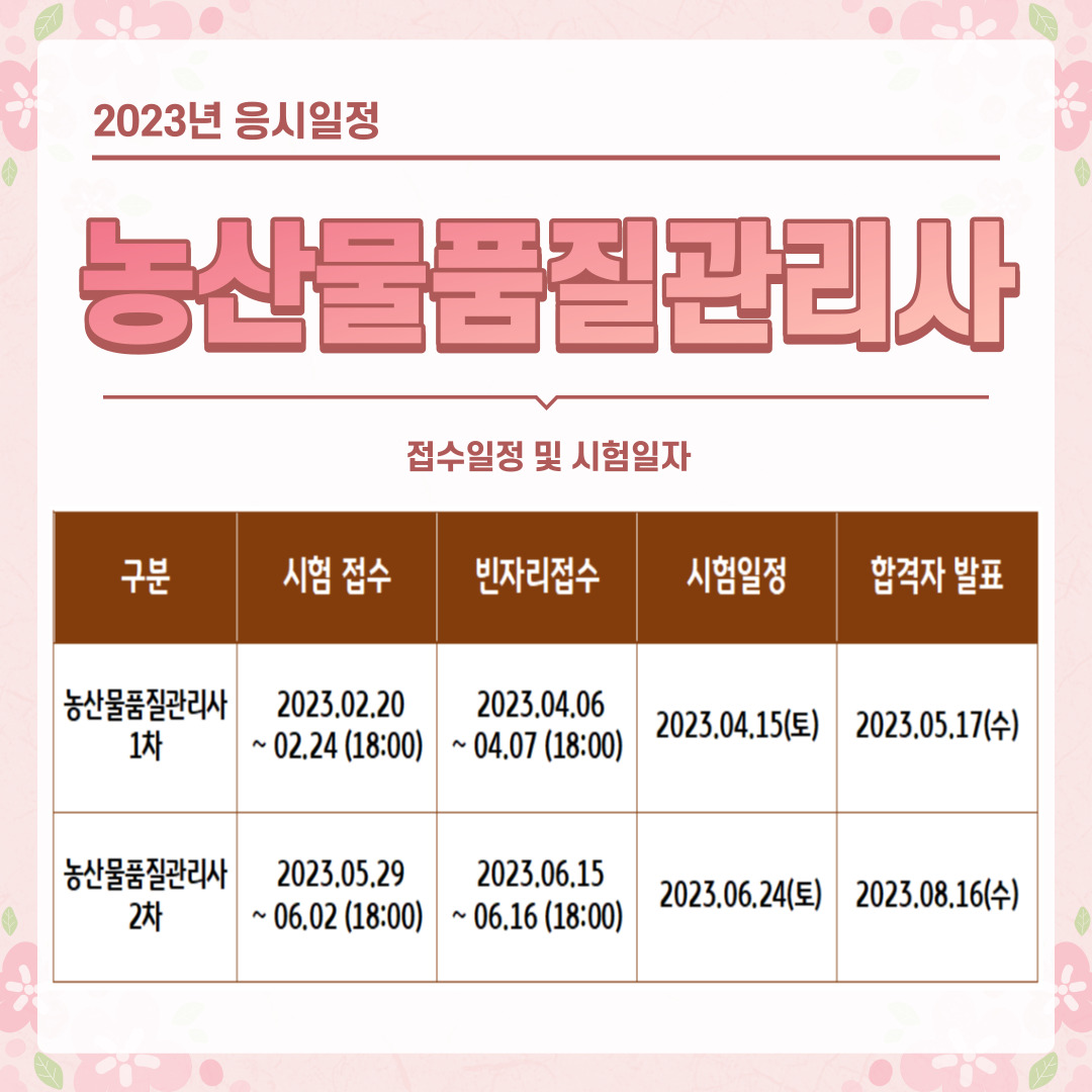 농산물품질관리사 2023년