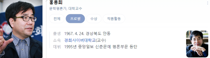 한강의 남편 홍용희