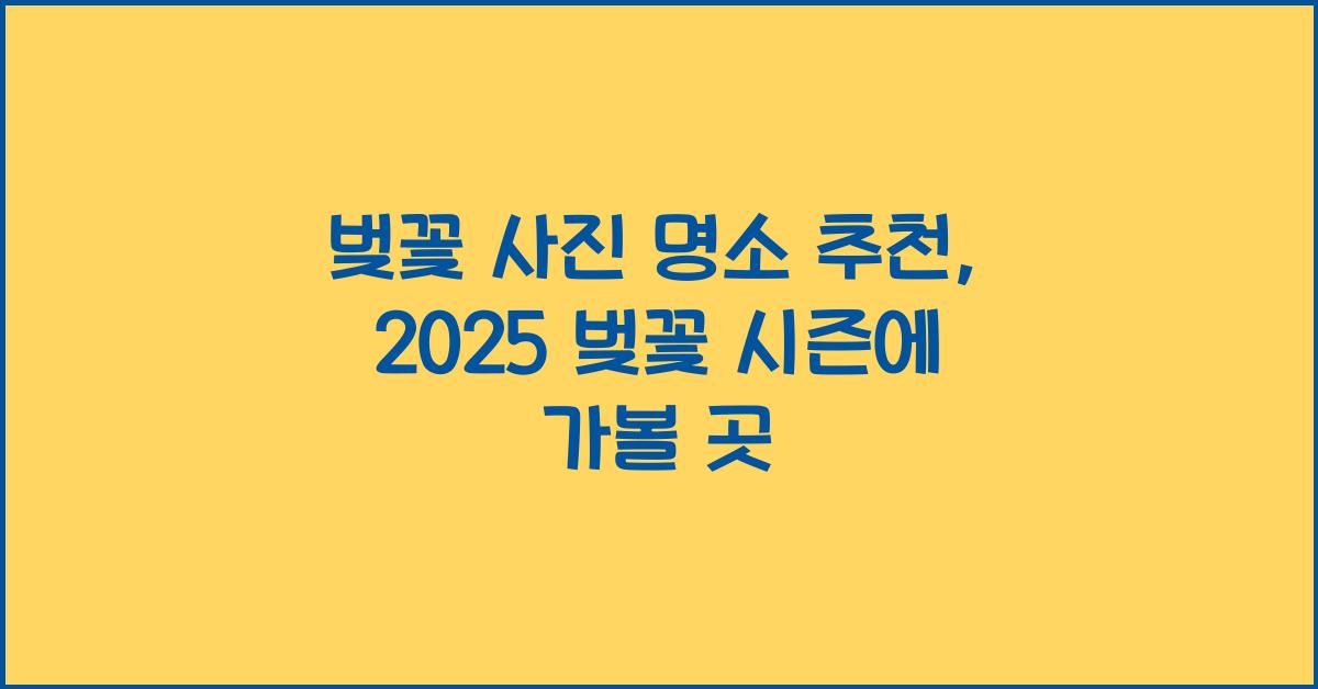 벚꽃 사진 명소