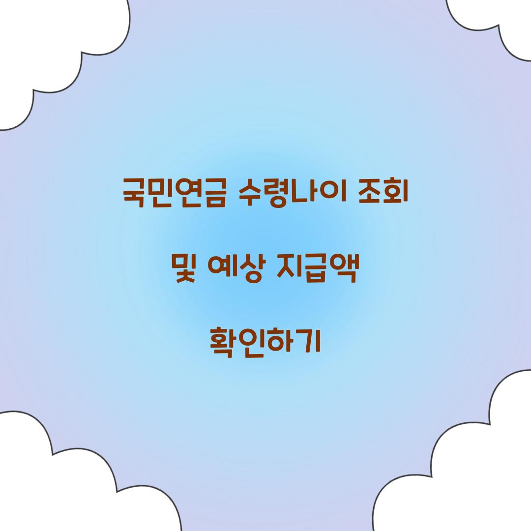 국민연금 수령나이 조회