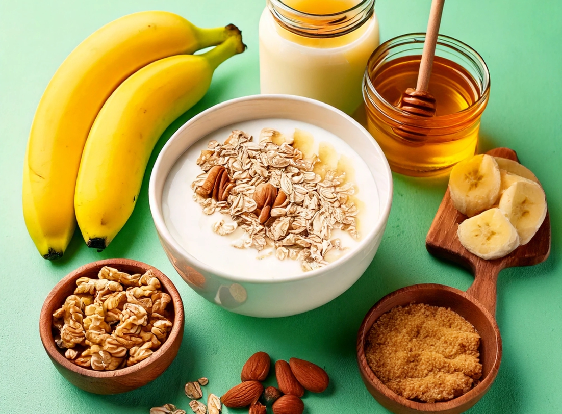 공복에 좋은 음식들이 놓여져있다