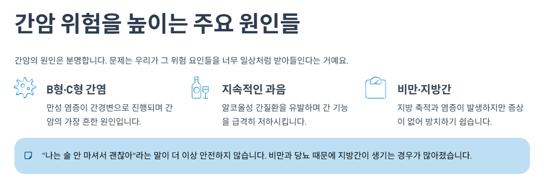 간암 위험을 높이는 주요 원인들