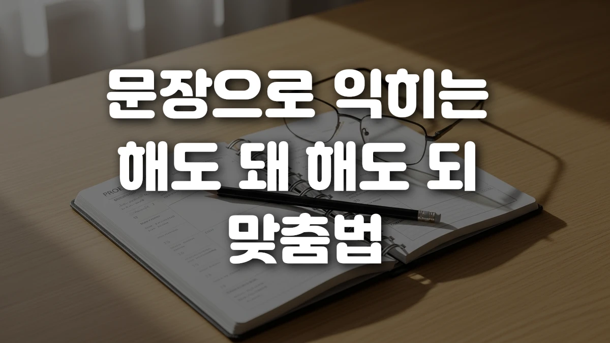 문장으로 익히는 해도 돼 해도 되 맞춤법