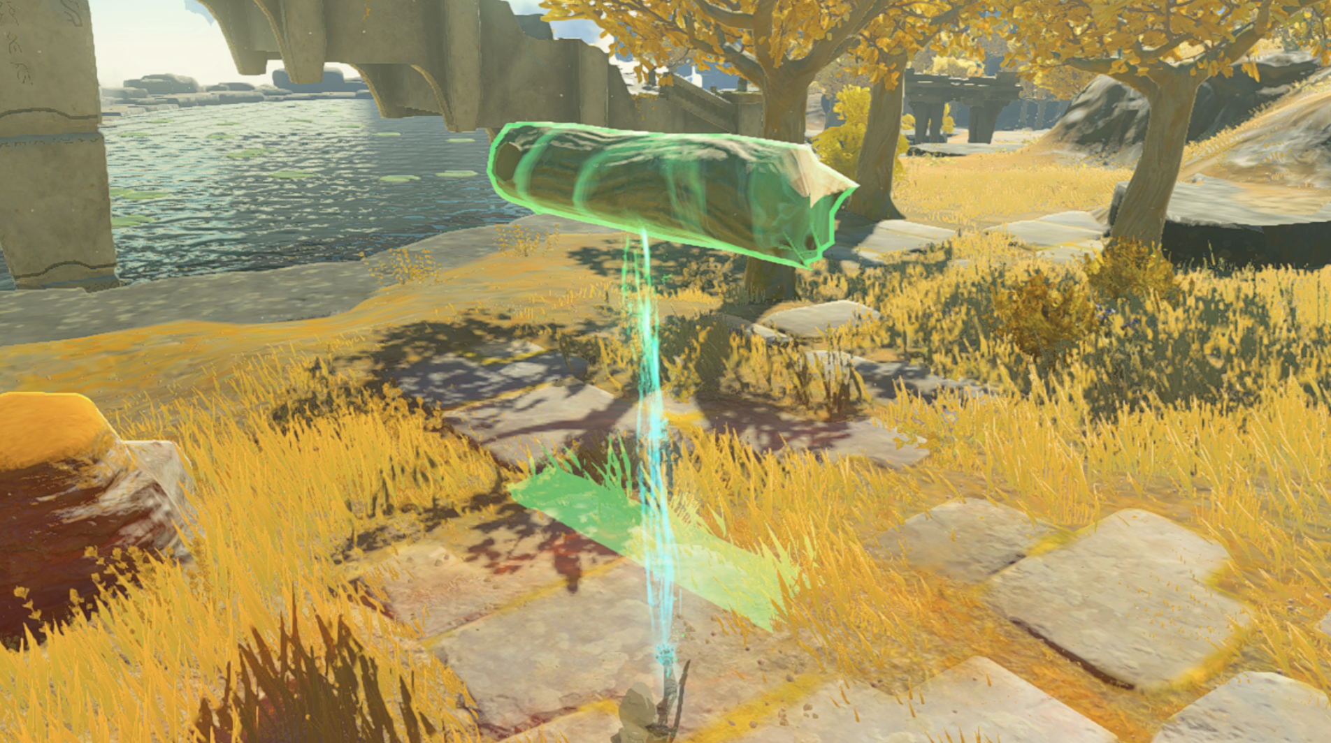 젤다의 전설, 통나무를 들어올리는 링크