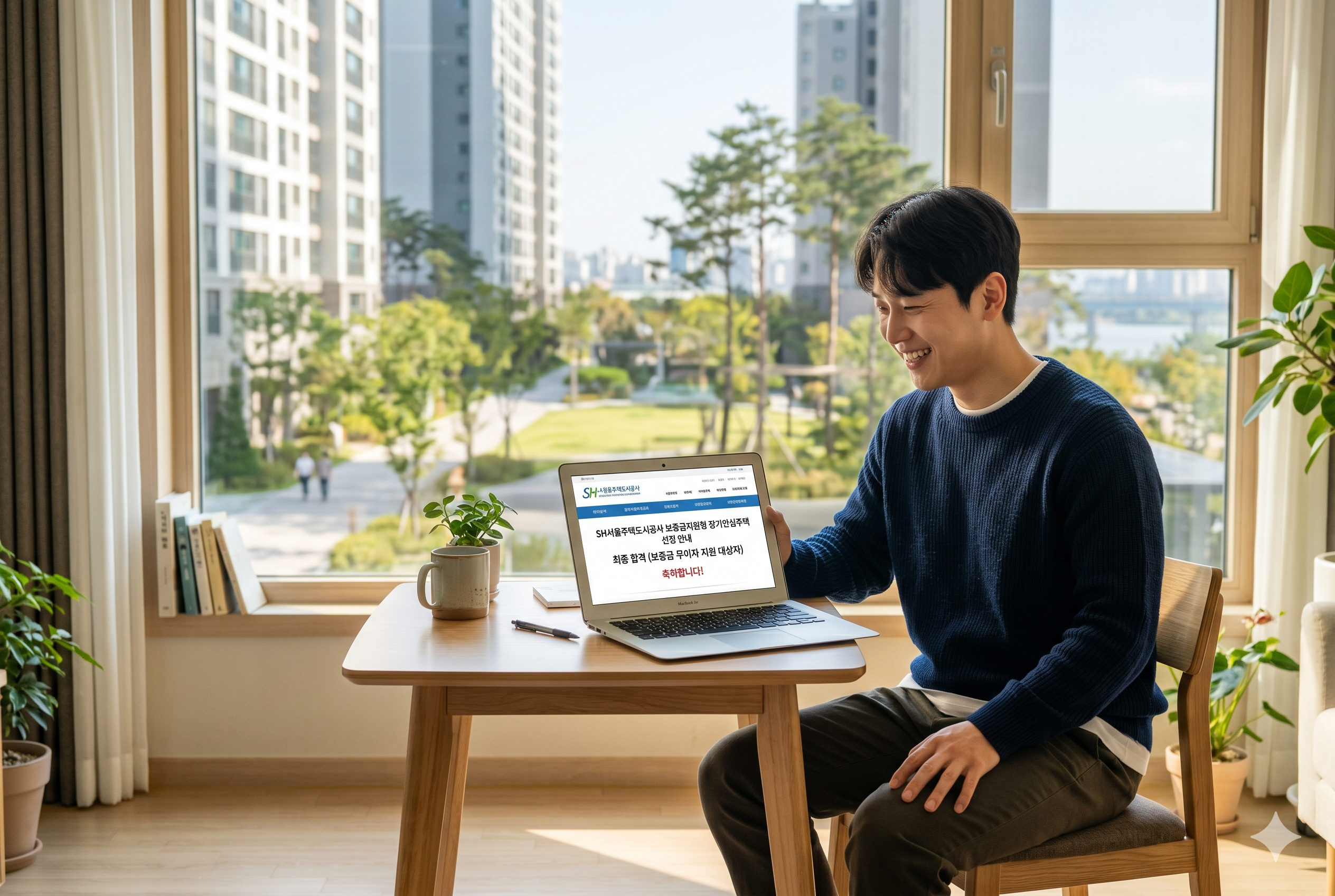서울시 장기안심주택 무이자 보증금으로 마련한 안락한 거실 풍경