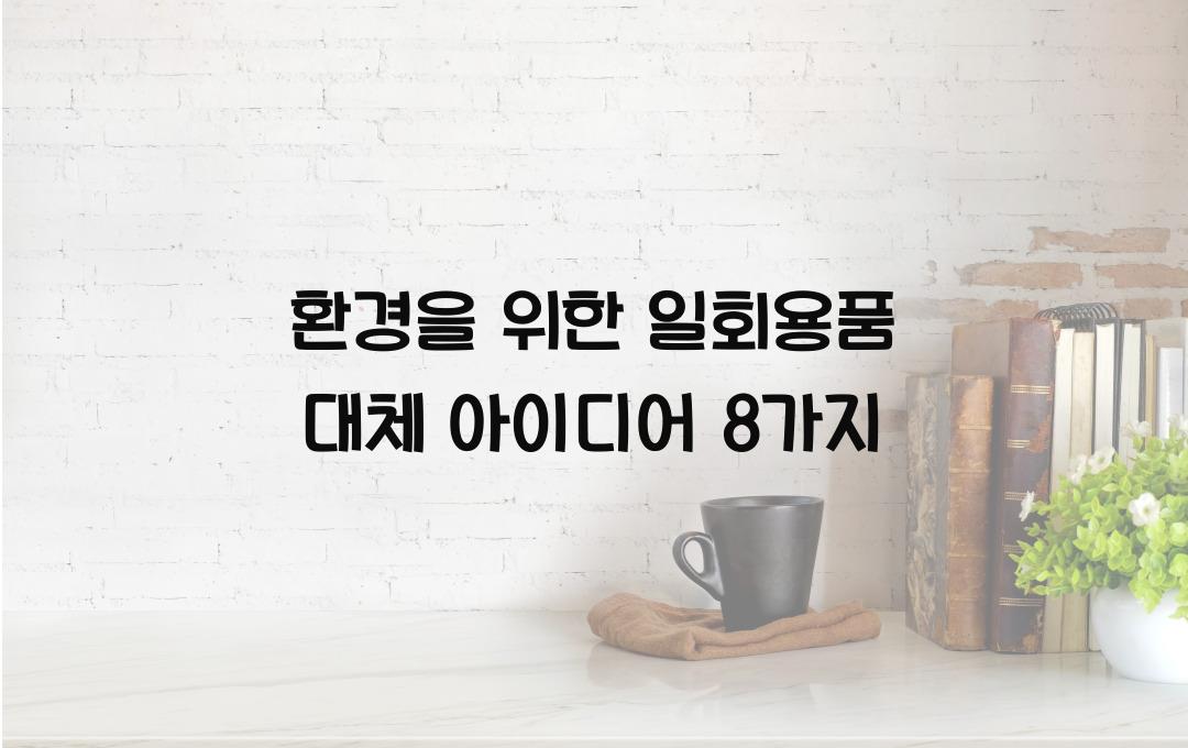 환경을 위한 일회용품 대체 아이디어
