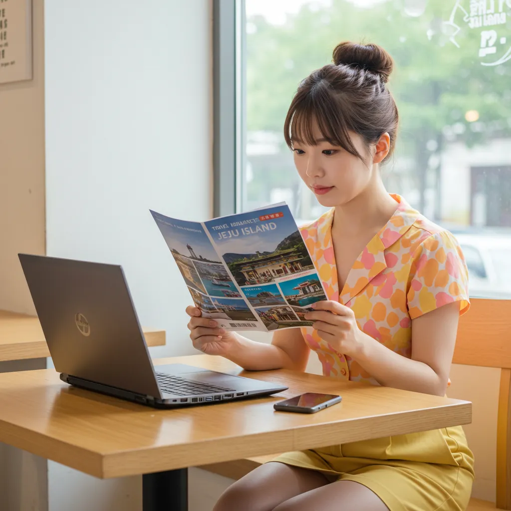 제주도 여행보험 체크리스트_확인하는 여성