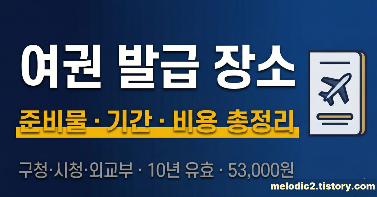 여권 발급 장소 준비물 기간 비용 총정리