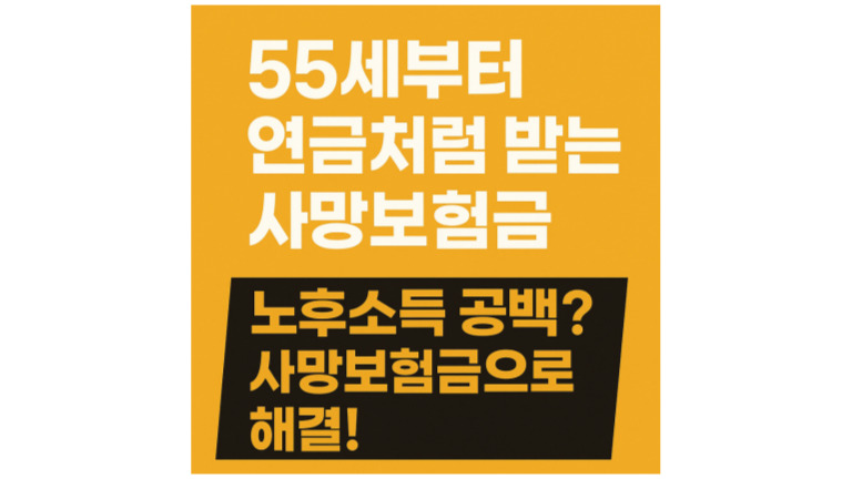 사망보험금 유동화｜55세부터 연금처럼 수령하는 새로운 제도