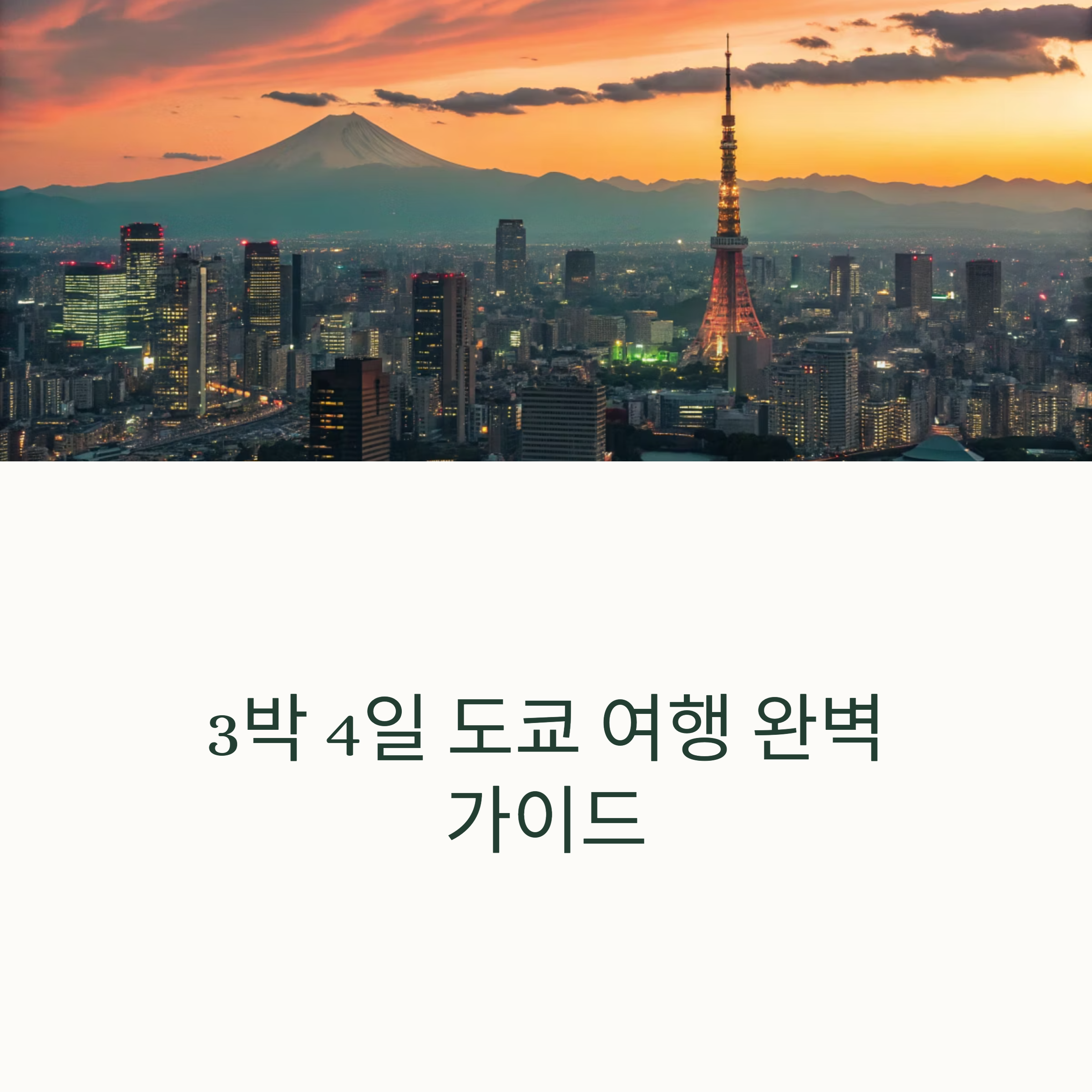 3박 4일 도쿄 여행 완벽 일정표
