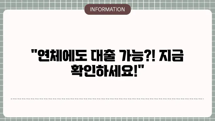연체중대출 가능한곳: 연체 기록도 OK