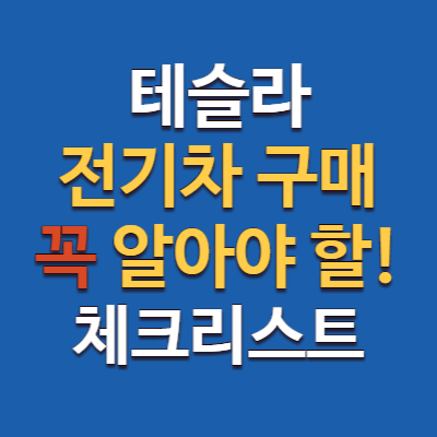 2025 테슬라 전기차 보조금부터 유지비까지! 전기차 구매 전 꼭 알아야 할 체크리스트