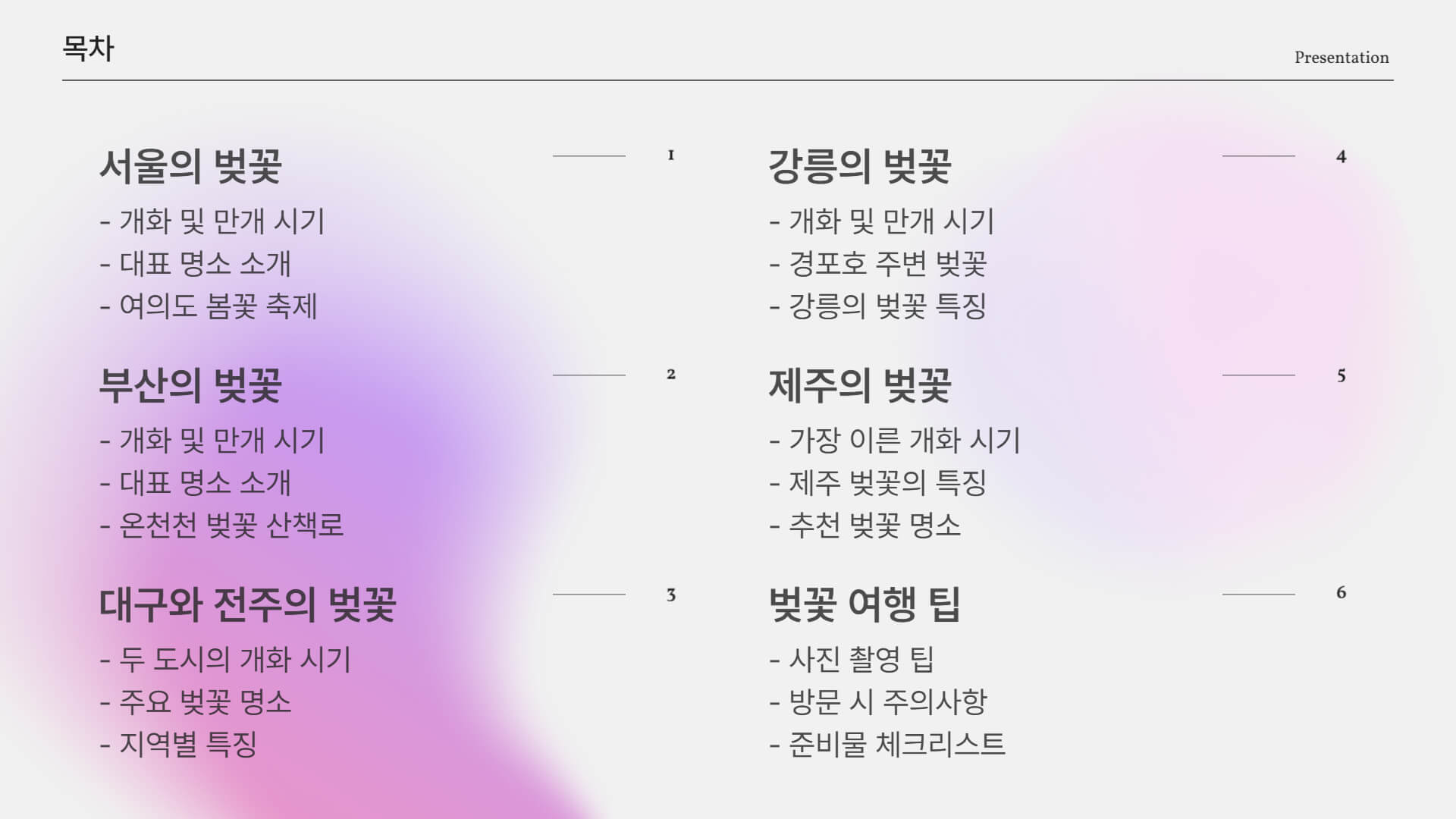 벚꽃 개화 및 만개