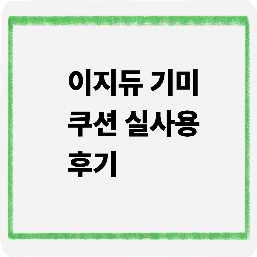 이지듀 기미쿠션 실사용후기