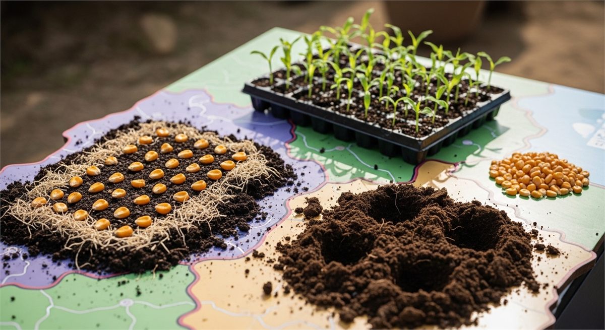 지역별 파종 차이를 떠올리게 하는 상징적 원예 장면